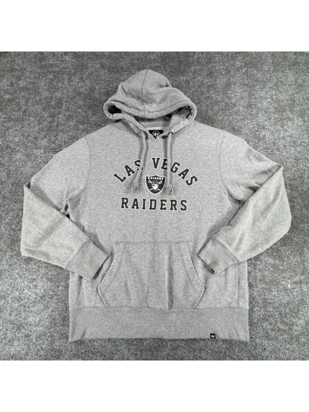 ’47 Hoodie Mens L Gray Cotton Fleece Las Vegas Raiders Football‎ NFL Athleisure